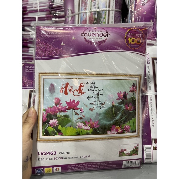 tranh thêu chữ thập cha mẹ lv3463 (80x50)