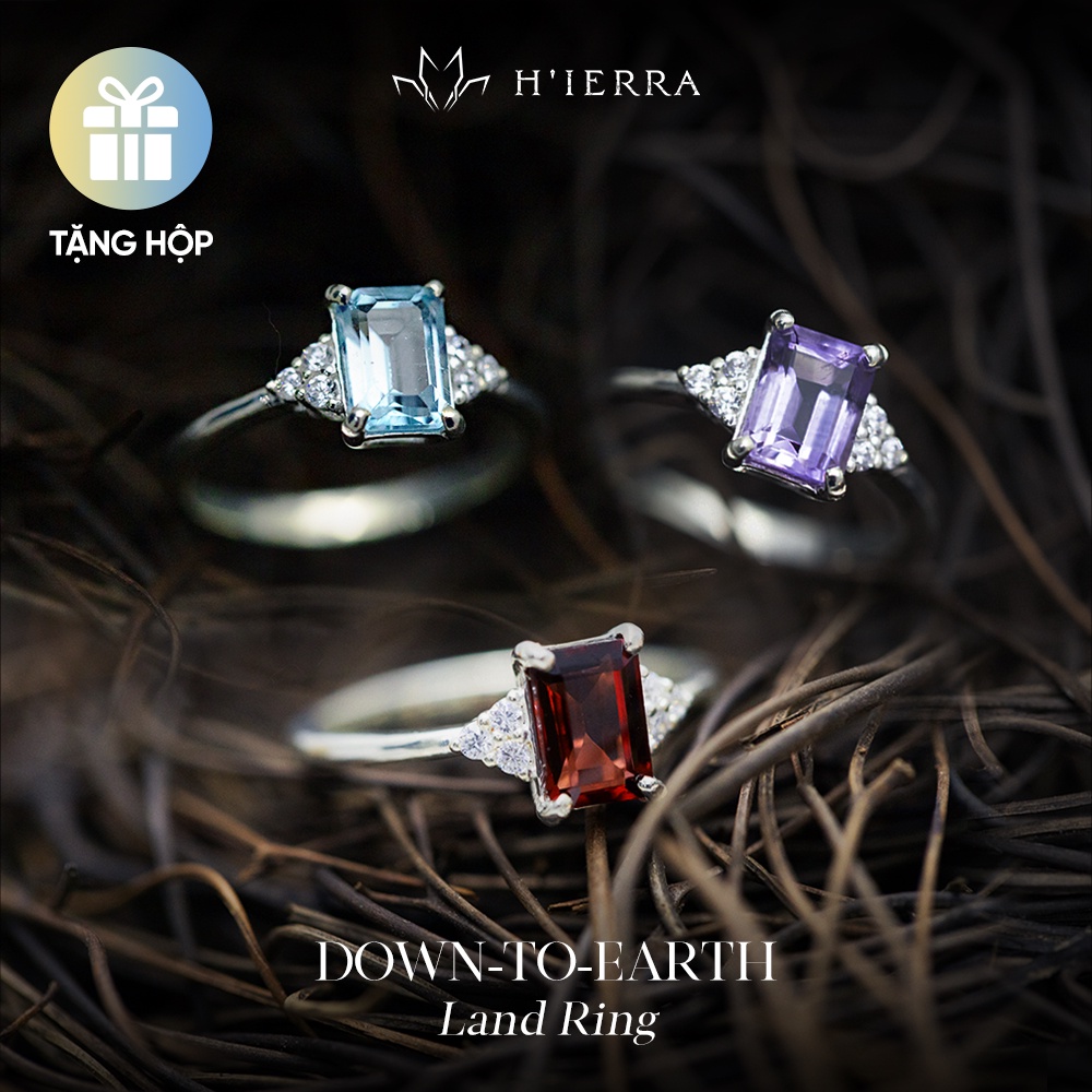 Nhẫn Bạc Nữ H'ierra Land Ring đính đá Garnet / Amethyst / Topaz | BST Down-To-Earth