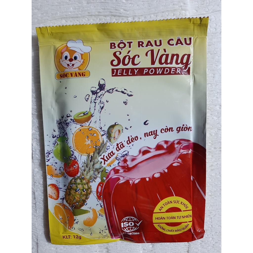 Bột Rau Câu Dẻo Giòn Sóc Vàng Gói 12g