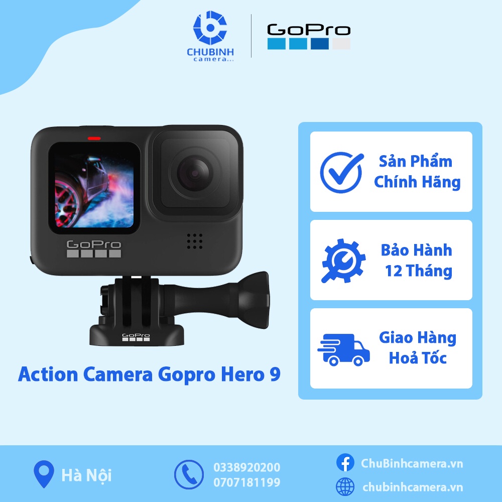 Máy quay hành trình GoPro 9 | Action Camera GoPro HERO 9 Black | Chính Hãng | Bảo Hành 12 Tháng