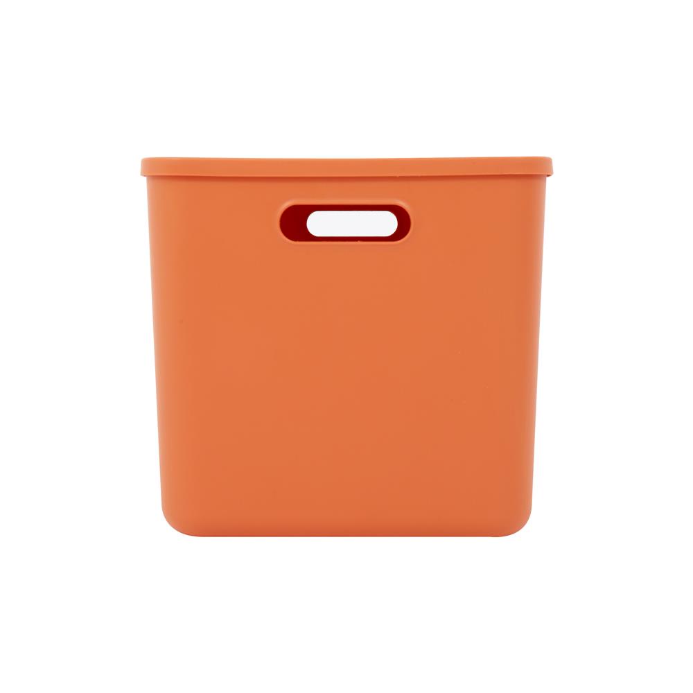 HomeBase STACKO Thùng nhựa có nắp size L R24xS36xC26cm màu cam