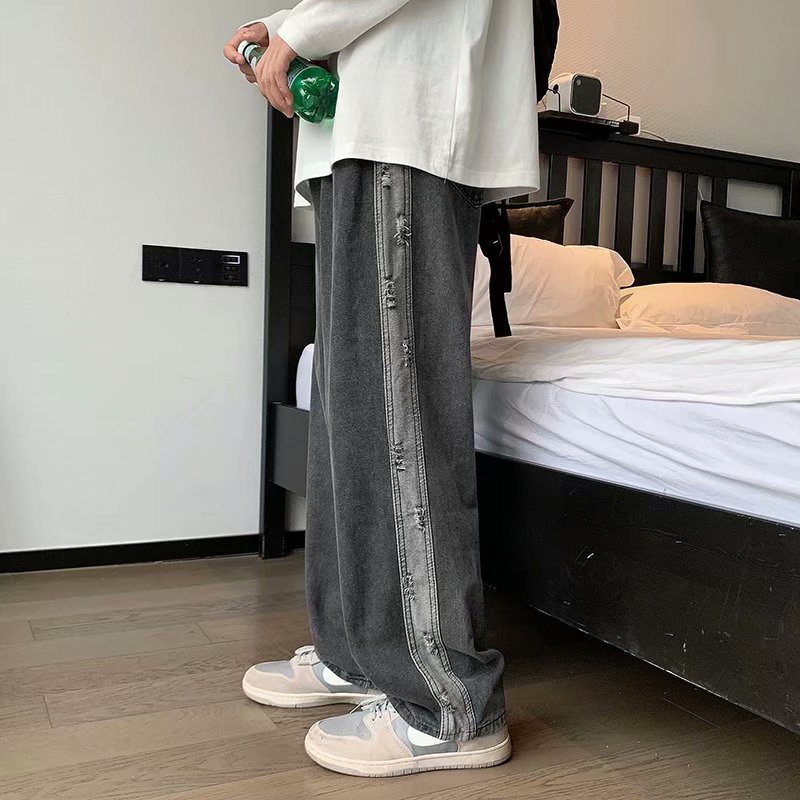 Quần jean dài ống rộng thời trang cá tính năng động cho nam unisex simple quần jean phong cách Hàn Quốc quần ống suông