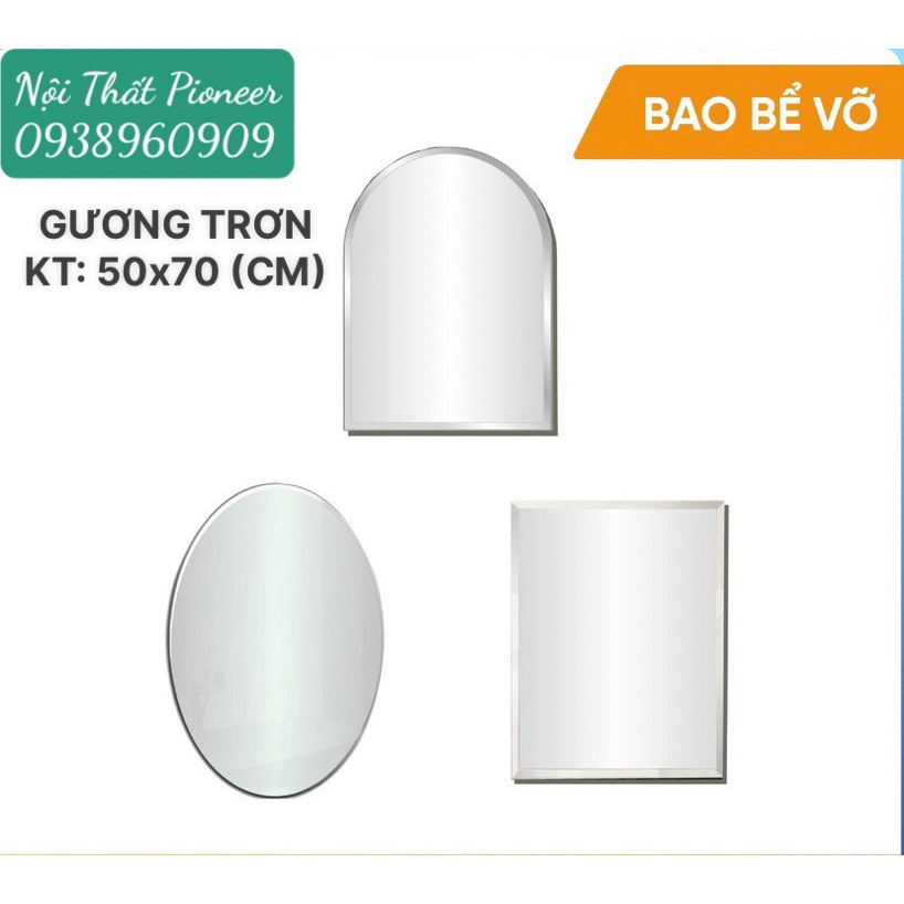 Gương Soi Nhà Tắm KT: 50x70 (Đủ Kiểu Dáng) - Kiếng Phòng Tắm - Gương Trơn