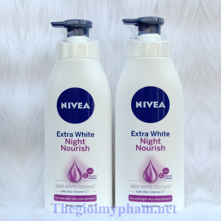 Sữa dưỡng thể giúp săn da, dưỡng trắng Nivea ban đêm 400ml