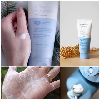 Sữa Rửa Mặt Tạo Bọt Dưỡng Ẩm Chuyên Sâu Missha Super Aqua Ultra Hyalron Foaming Cleanser