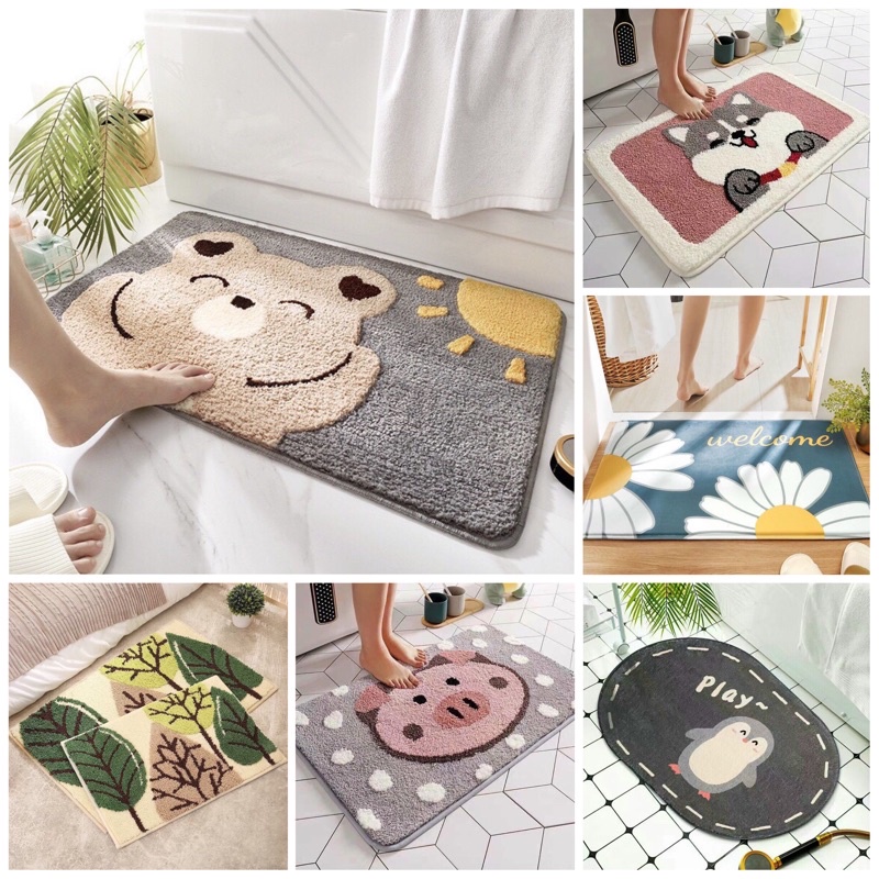 Thảm lau chân, thảm chùi chân 3D lông cừu siêu thấm nước - CH24
