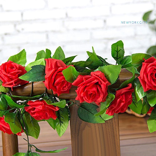Dây Hoa Hồng Vải Lụa Dùng Trang Trí Tiệc Cưới