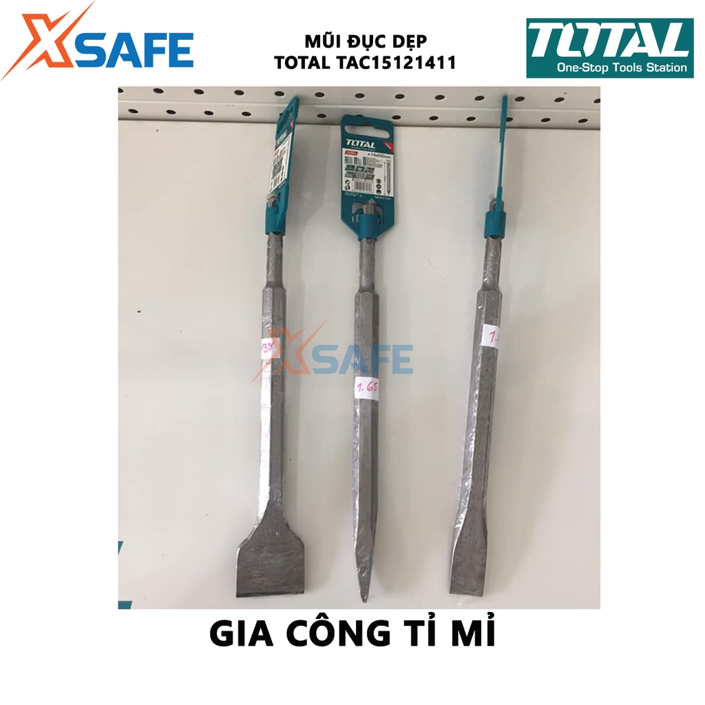 Mũi đục dẹp TOTAL TAC15121411 size 14x250x20mm dùng đục, khoét các bề mặt cứng khác nhau - [XSAFE]