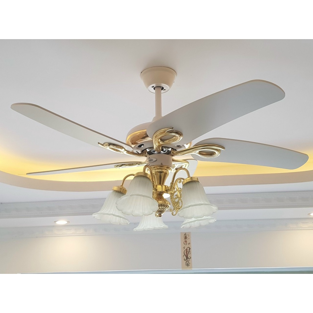 Quạt Trần 5 Cánh Xoáy Có Đèn Độc Lạ UN065 INVERTER-K221, - Động Cơ DC Lõi Đồng, Có Điều Từ Xa Tiện Lợi