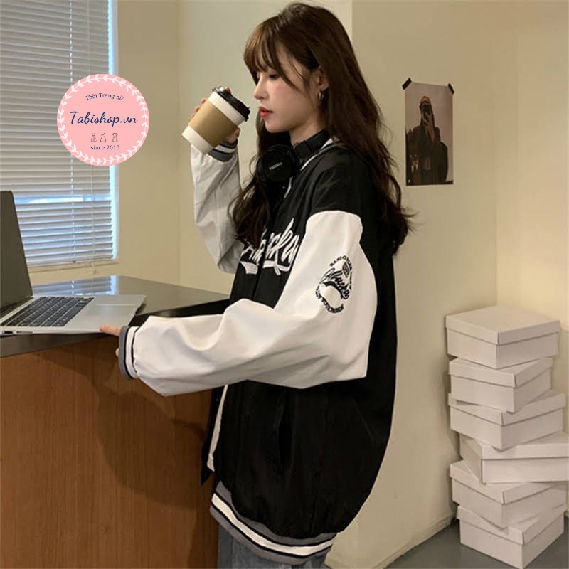 Áo bomber phối tay ALASKA  áo khoác dù 2 lớp form rộng unisex nam nữ  mặc được cực hot Tabishop