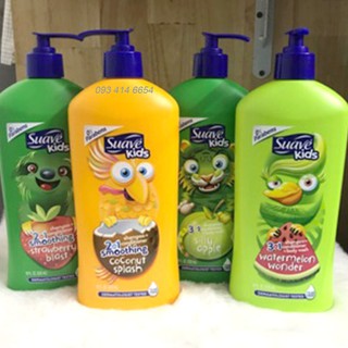 Sữa Tắm Gội Xả Em Bé Suave Kids 532ml Mỹ Dưa Hấu + Táo + Dừa +DÂU [HSD 2023]