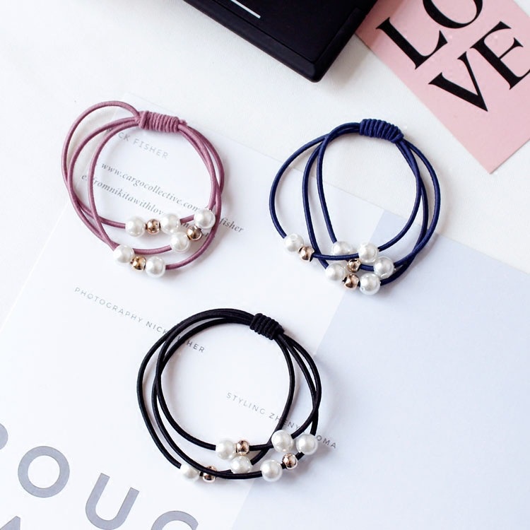 Dây thun cột buôc tóc đẹp Alaba đính ngọc trai