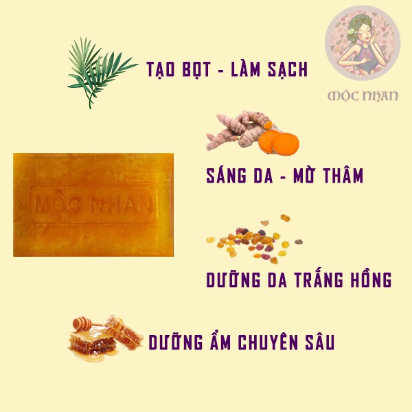 [FreeShip + Tặng Quà] Mộc Nhan Natural - Xà bông Nghệ Soap Ả Đàp 100g ( Trắng da - Dưỡng ẩm) | BigBuy360 - bigbuy360.vn