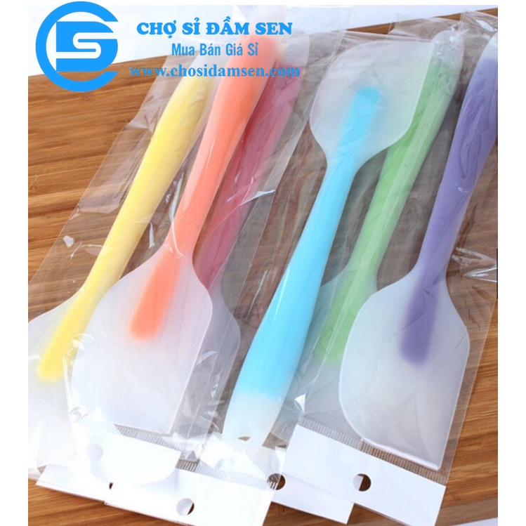 Cây quét kem nhiều màu G233-QuetKem-Mau, Phới dẹt trộn bột silicone đúc liền lõi màu, Spatula- cây trộn bột, cây vét thự