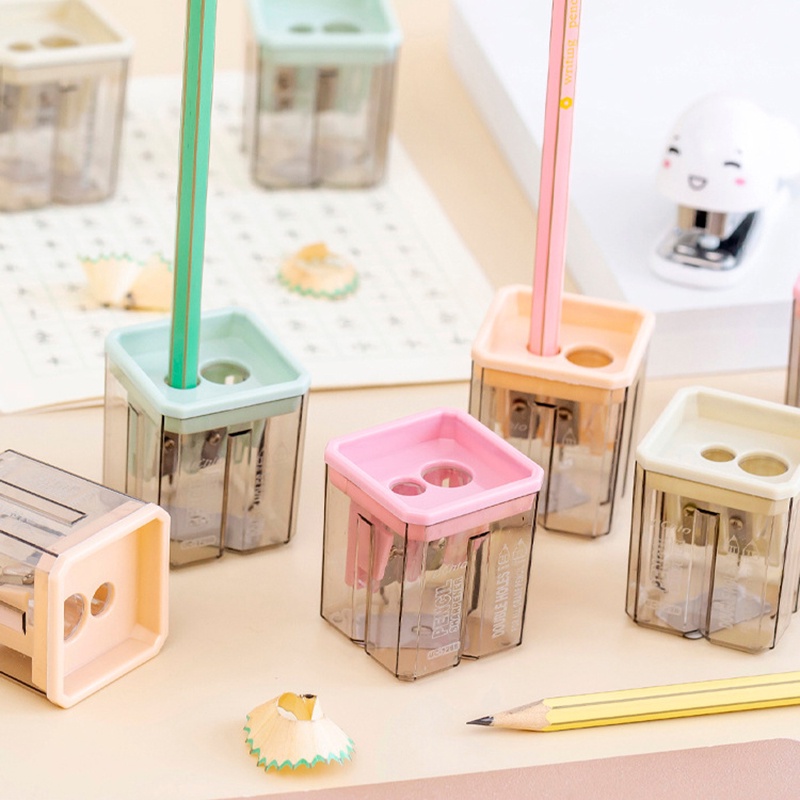 1 Dụng Cụ Gọt Bút Chì Hình Học Màu Trơn Sáng Tạo