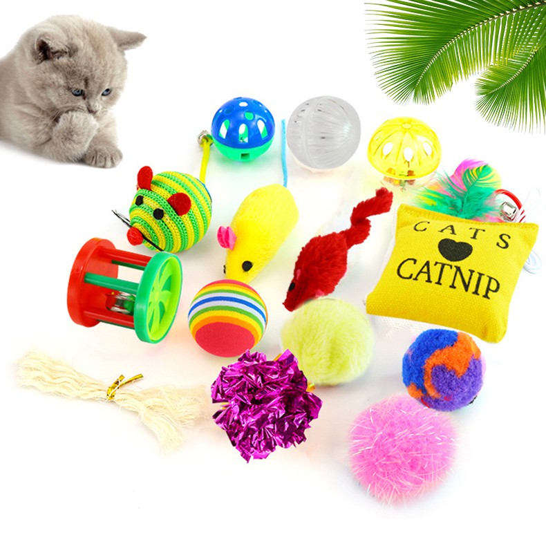 Combo đồ chơi mini cho mèo, Chuột bóng chuông kiểu dáng dễ thương vui nhộn