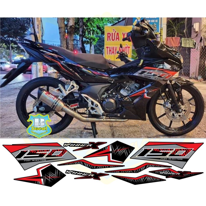 ( Quí khách vui lòng mang ra tiệm cho thợ dán ) Tem winner X sọc đỏ đen