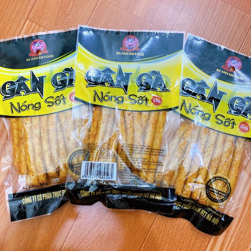 Snack Gân Gà Nóng Sốt( bịch 30 gói)Ăn Là Mê