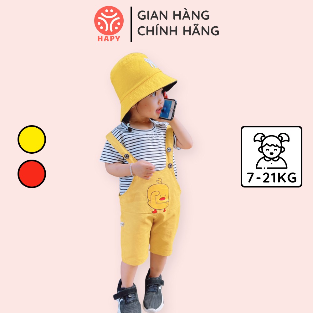 Đồ Bộ Bé Gái/Trai Yếm Kaki Kèm Áo Thun Sọc Ngang - HAPY SB521