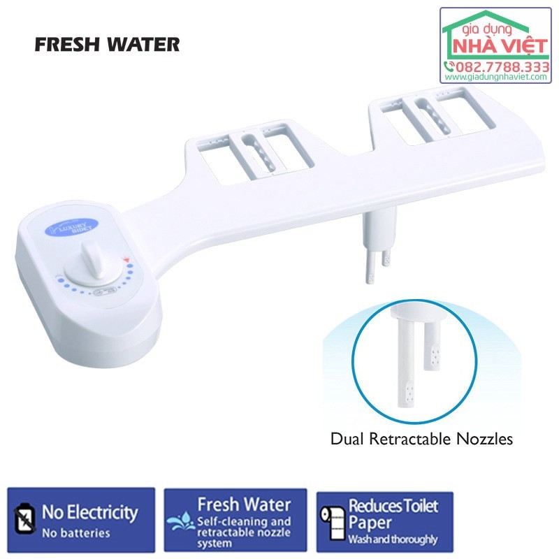 Vòi xịt rửa vệ sinh gắn bồn cầu Bidet Takaio A02 có chức năng rửa cho phụ nữ