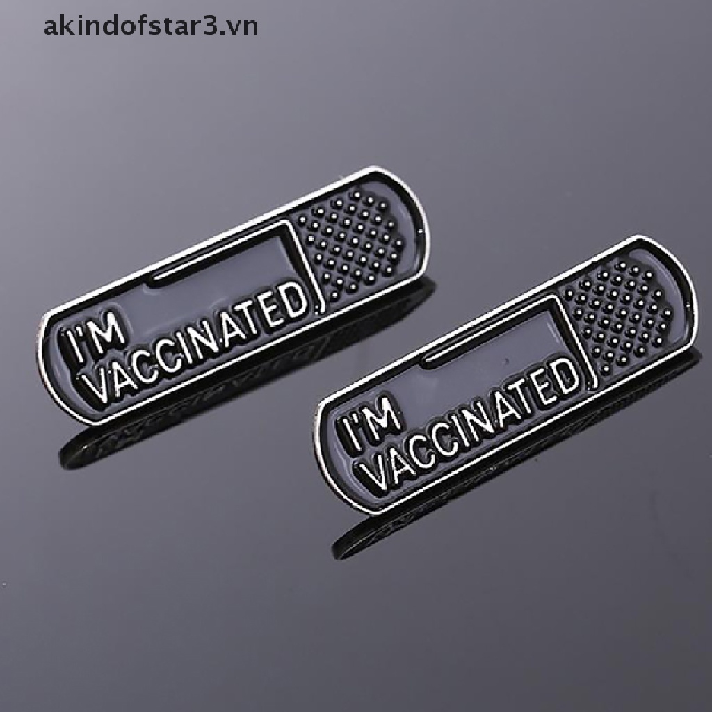 Ghim cài áo bằng kim loại họa tiết chữ I Am Vaccinated độc đáo cho nam và nữ