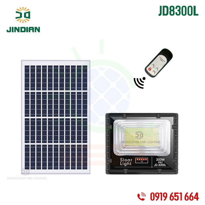 [XẢ KHO THU HỒI VỐN] Đèn năng lượng mặt trời 300W Jindian JD8300L