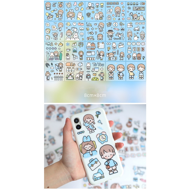 Hot 1 Miếng Sticker 2D chỉ 1K Siêu Dễ Thương Để Dán Bình Nước Sách Vở Sổ Sách Cực Xinh Phù Hợp Cho mọi người