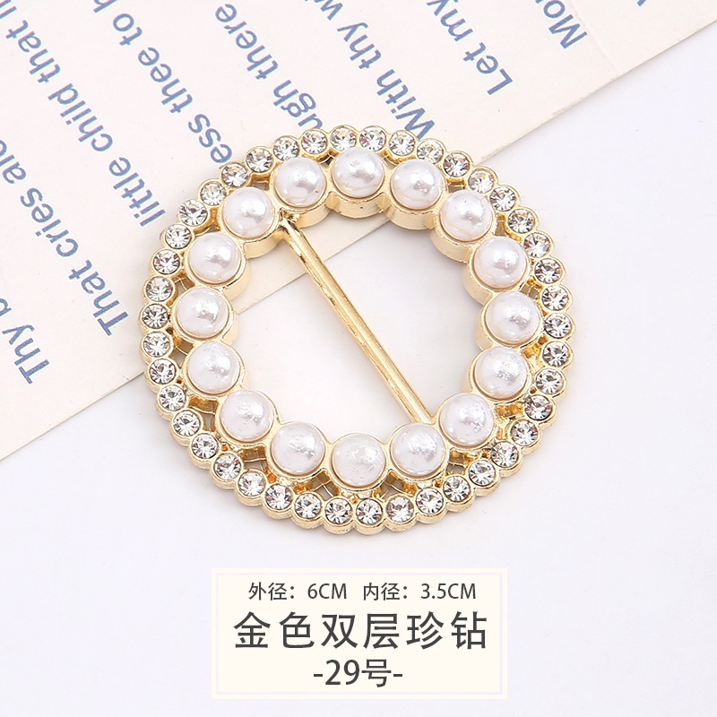 Khóa Thắt Nút Ngọc Trai Thắt Nút Đính Đá Ngọc Trai Chống Rò Rỉ Phụ Kiện Thắt Lưng Cạnh Áo Thun T-shirt