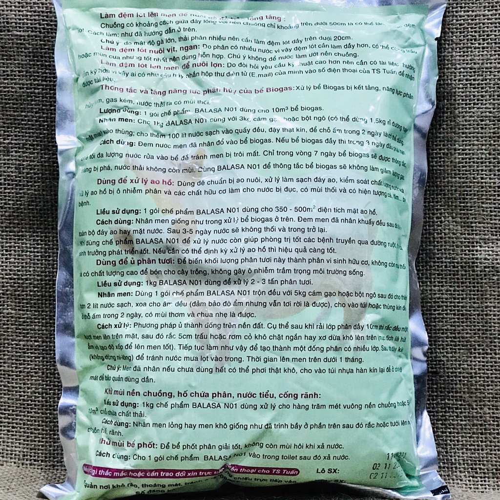 Balasa - Đệm Lót Sinh Học ,Men Khử Mùi Hôi Chuồng Nuôi