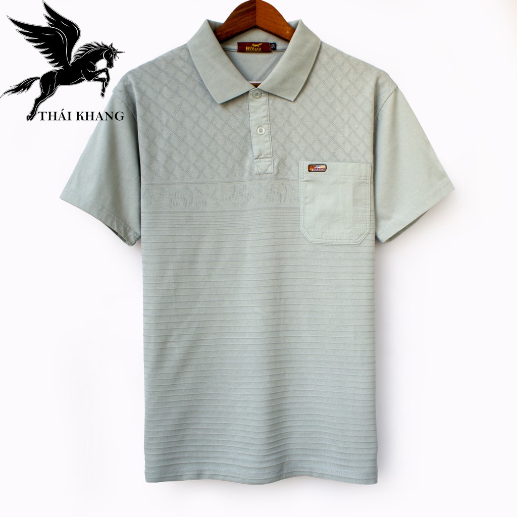 Áo thun nam có cổ trung niên cao cấp NHẬP KHẨU vải cotton 100% loại áo thun nam ngắn tay họa tiết caro sọc ngang TQC3 | BigBuy360 - bigbuy360.vn