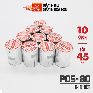 Giấy In Bill K80 SunTek Dành Cho In Hóa Đơn Siêu Thị, In Bill Tính Tiền - Lốc 10 Cuộn