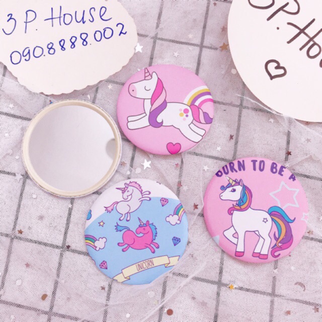 🎀Gương mini bỏ túi cute