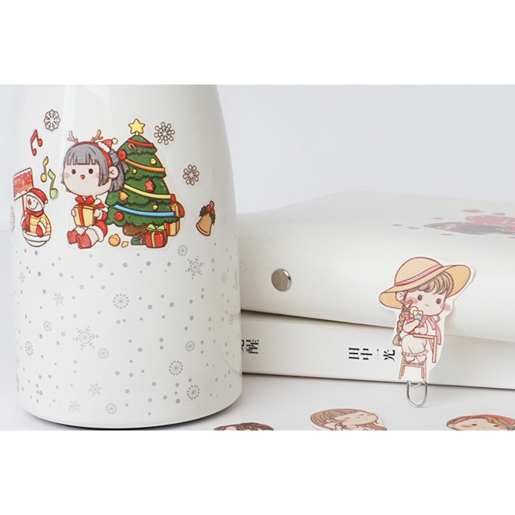 [Chiết] Washi tape mã CB035 4,5x140cm, băng keo dán trang trí họa tiết chibi Mono_box