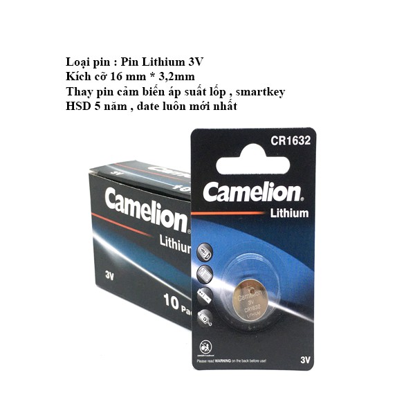 Pin CR1632 Camelion vỉ 1 viên dung lượng cao - Thay pin cảm biến áp suất lốp