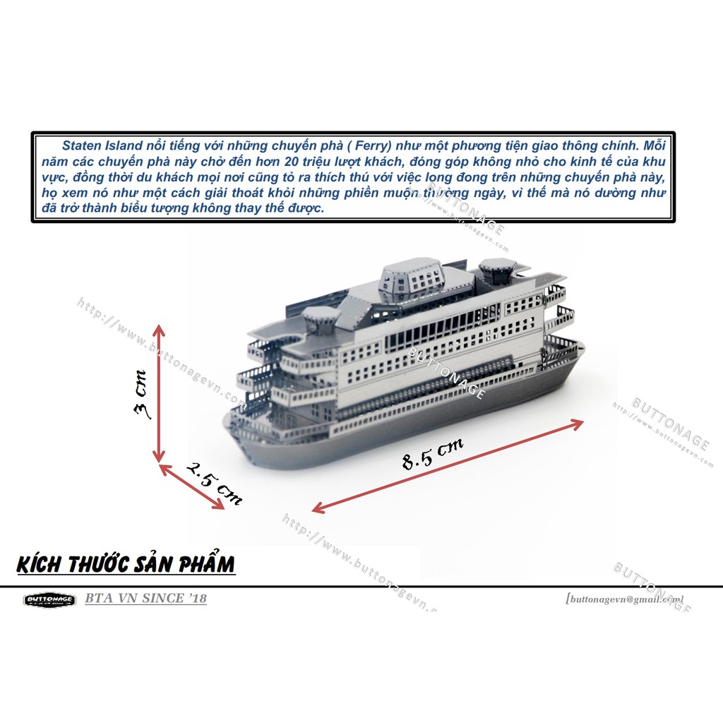 Mô Hình Lắp Ráp 3d Tàu Phà Staten Island Ferry