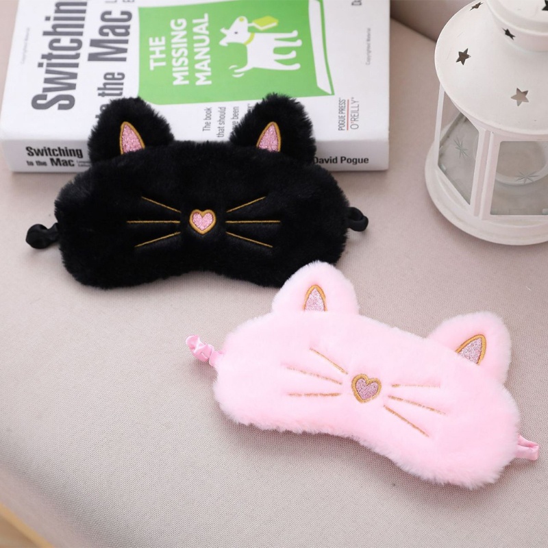 Youyo Miếng Bịt Mắt Ngủ Vải Lông Mềm Mại Thêu Hình Động Vật Mũi Trái Tim Ngọt Ngào Đáng Yêu Vui Nhộn Cho Mèo Co