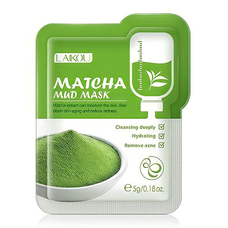 Mặt nạ bùn Laikou trà Long Tỉnh kiềm dầu sạch da cấp nước Matcha Mud Mask