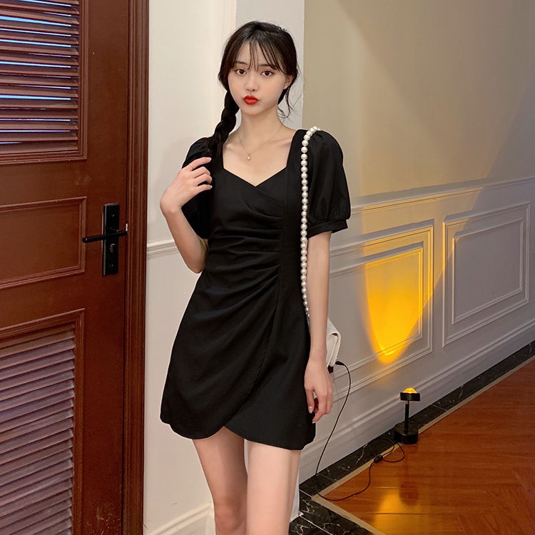 Đầm Đen Nhỏ Ôm Dáng Phong Cách Hepburn Thời Trang Mùa Hè Mới