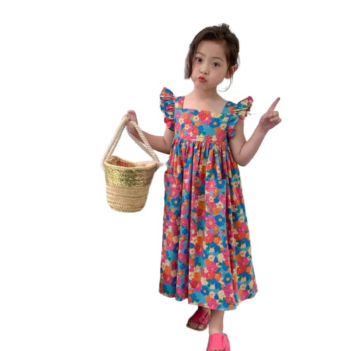 Váy bé gái thô Hoa ngũ sắc XHN1006