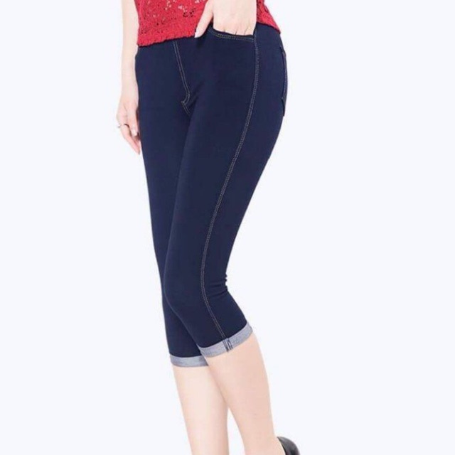 Quần legging giả jean lửng