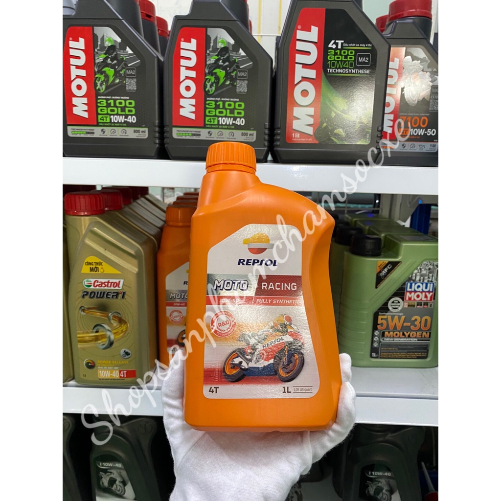 Nhớt repsol racing 10w40 - Dùng cho xe số và xe côn tay chai 1lit