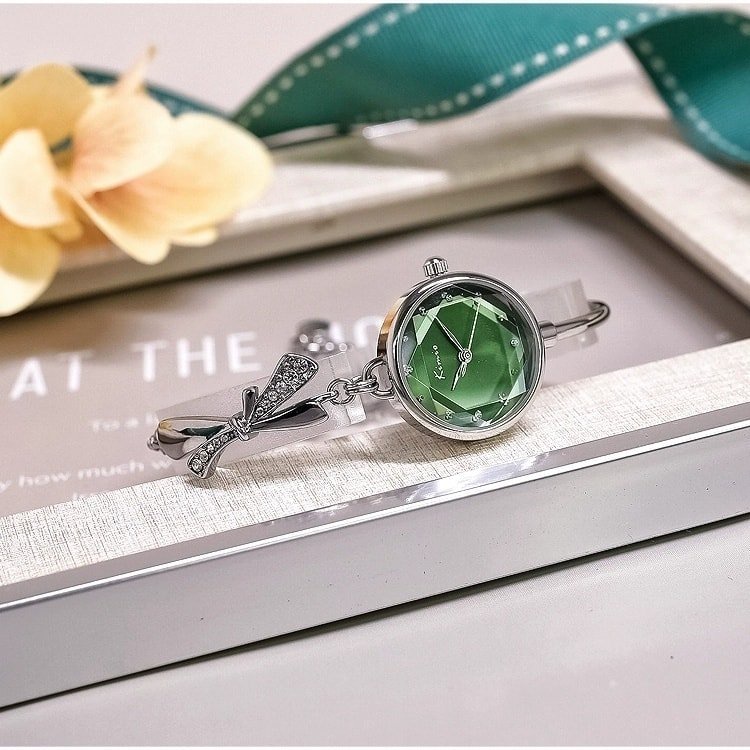 Đồng Hồ Nữ KIMIO 6435 Lắc Tay Nữ Tiểu Thư Nơ Đính Đá Điệu Đà Cực Xinh