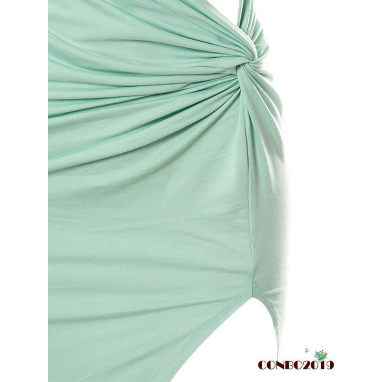 HGM-Women´s Slim Dress Twisted One Shoulder Design High Slit Cutout Elegant Cocktail Dress