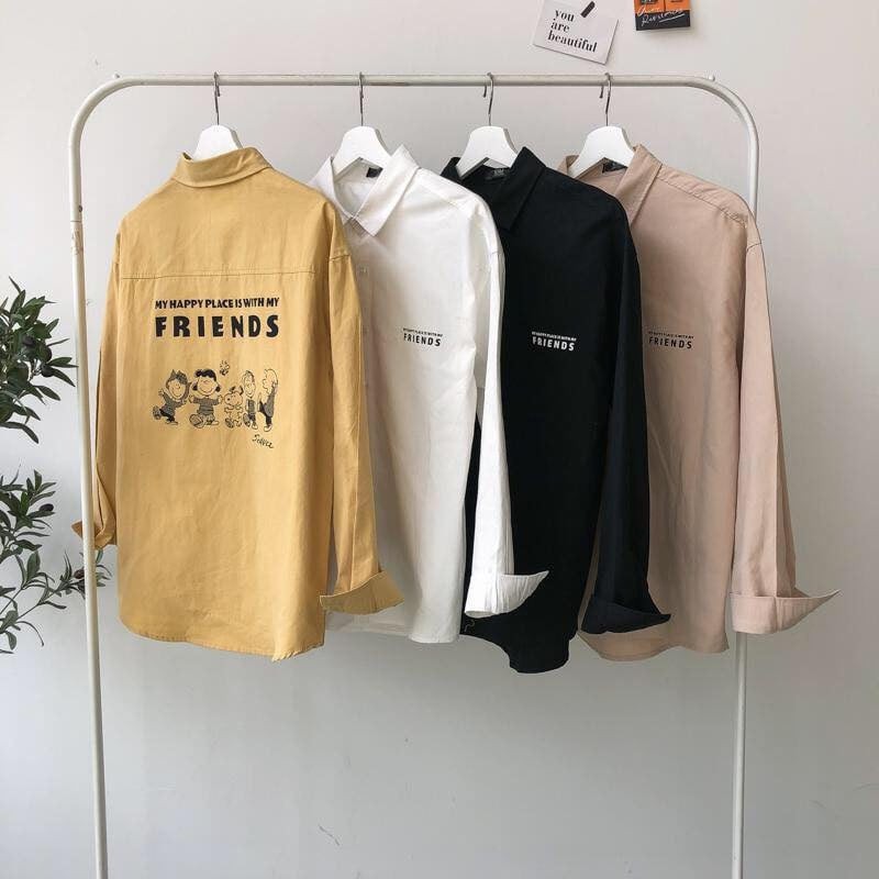 Áo sơ mi nam tay dài chất vải kaki có in hình mặt sau áo năng động trẻ trung | BigBuy360 - bigbuy360.vn