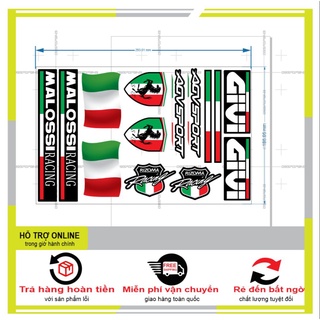 SHINDECAL- 14 LOGO STICKER CỜ ITALI