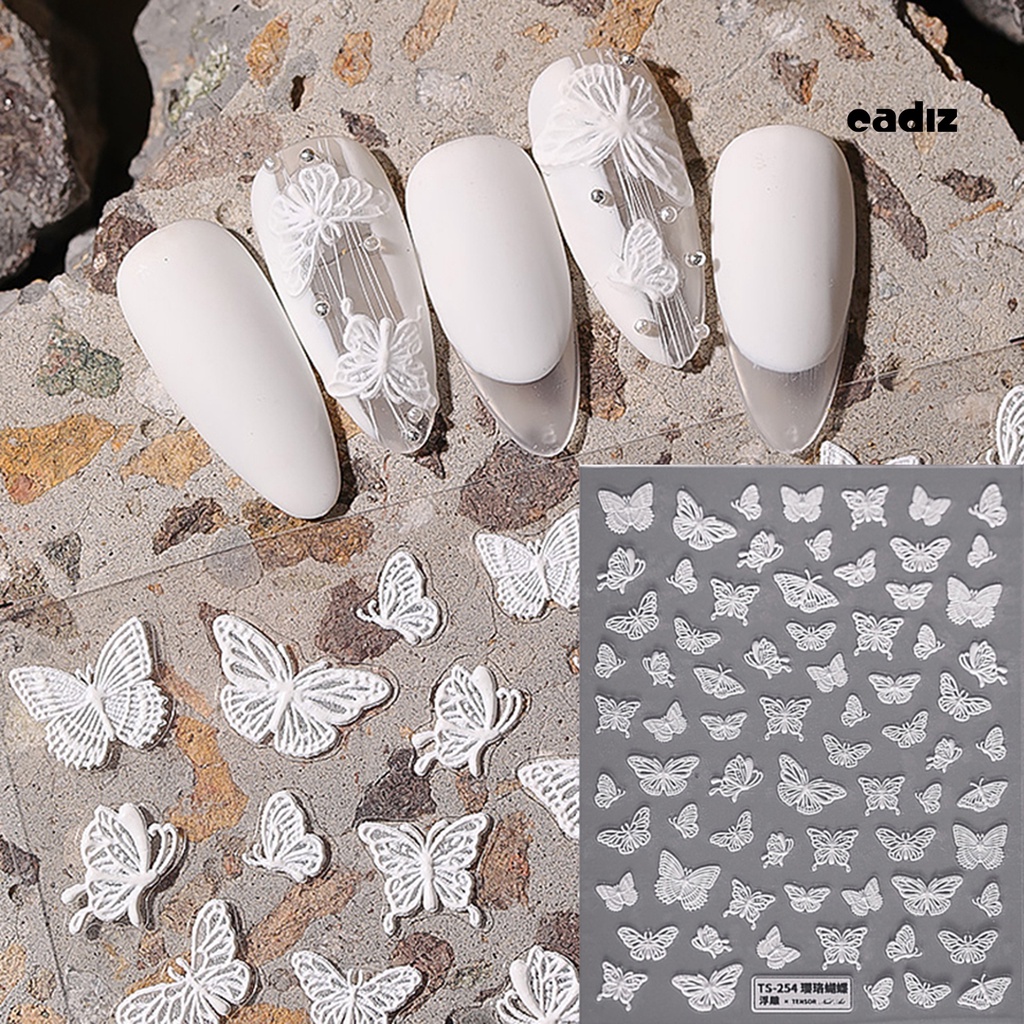 Miếng Dán Trang Trí Móng Tay 5D Hình Lông Vũ Không Phai Màu