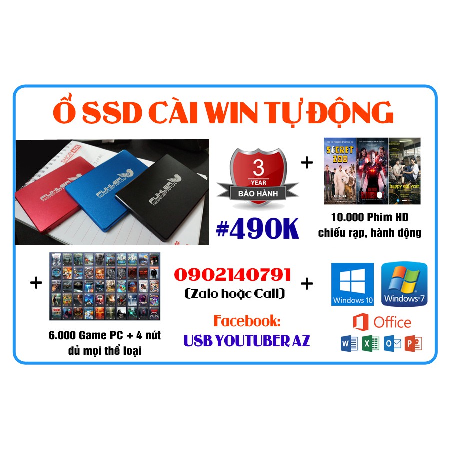 Ổ SSD 128GB Fuhler Cài Win 10 Tự Động