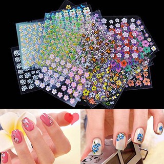 Set 10 Sờ Sticker Trang Trí Móng Họa Tiết Hoa 3d Đẹp Mắt Diy