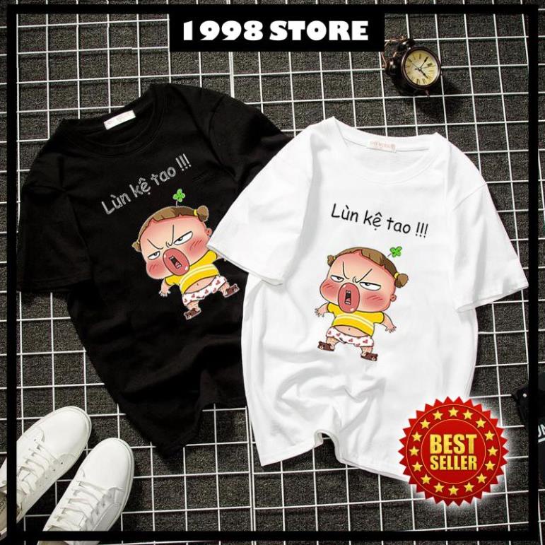Áo thun unisex form rộng in lùn kệ tao dễ thương vải dày mịn 2019T1100