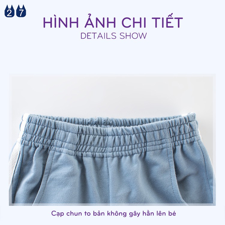 Quần thun bé trai EROKIDS quần dài cho bé họa tiết thể thao chất cotton hàng xuất Âu Mỹ